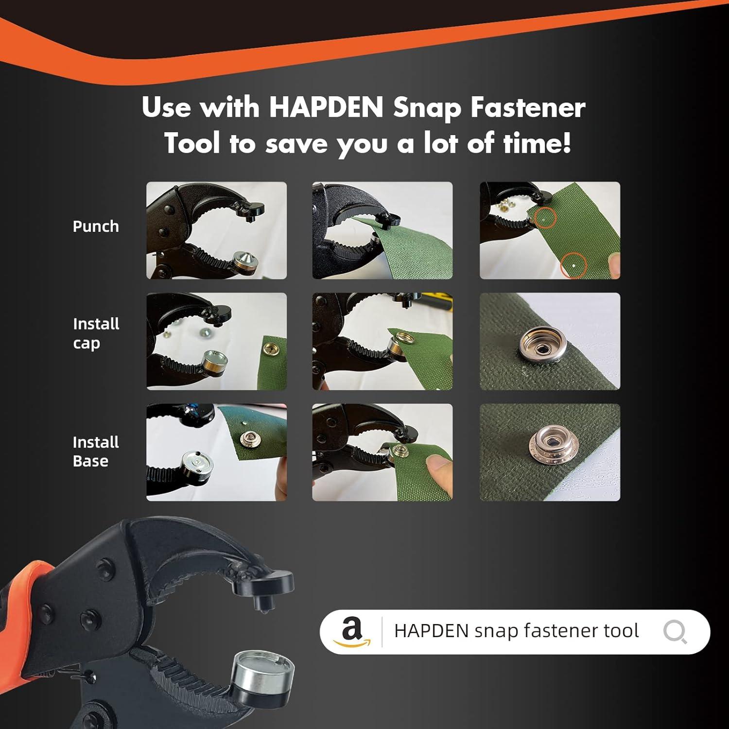 Kit de 400 Botones Marinos HAPDEN de Acero Inoxidable 3/8"