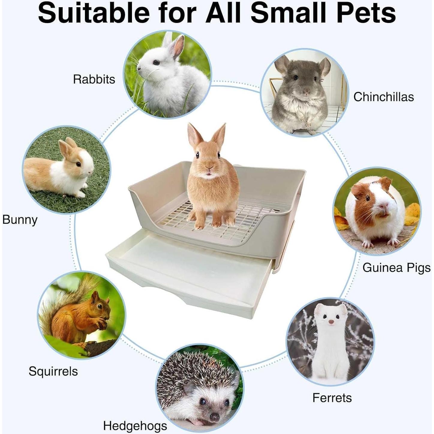 Caja de Arena para Conejos Kathson 2PCS 40.6x30cm Marrón