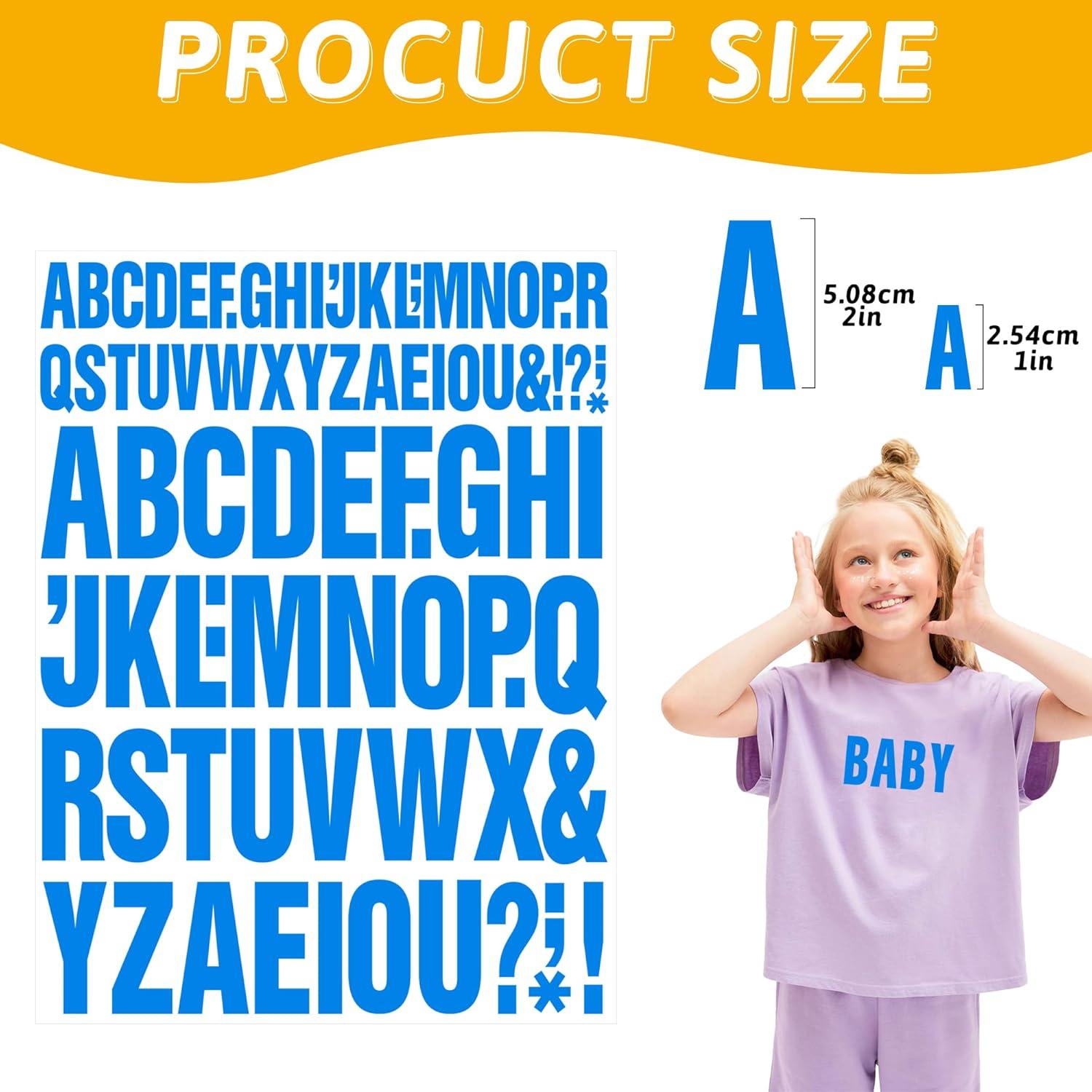 Letras Termoadhesivas Timenued 972 Piezas 2" y 1" Azul