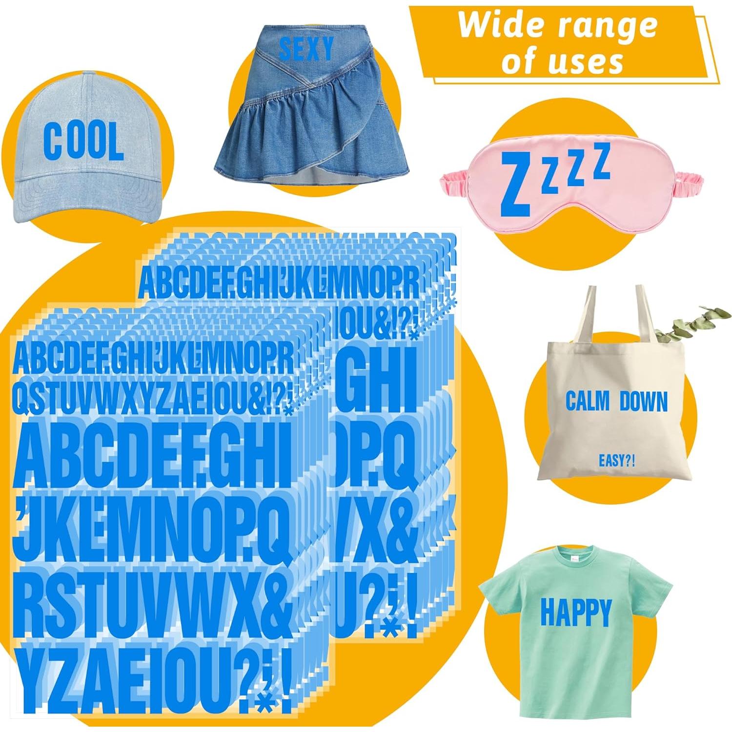 Letras Termoadhesivas Timenued 972 Piezas 2" y 1" Azul