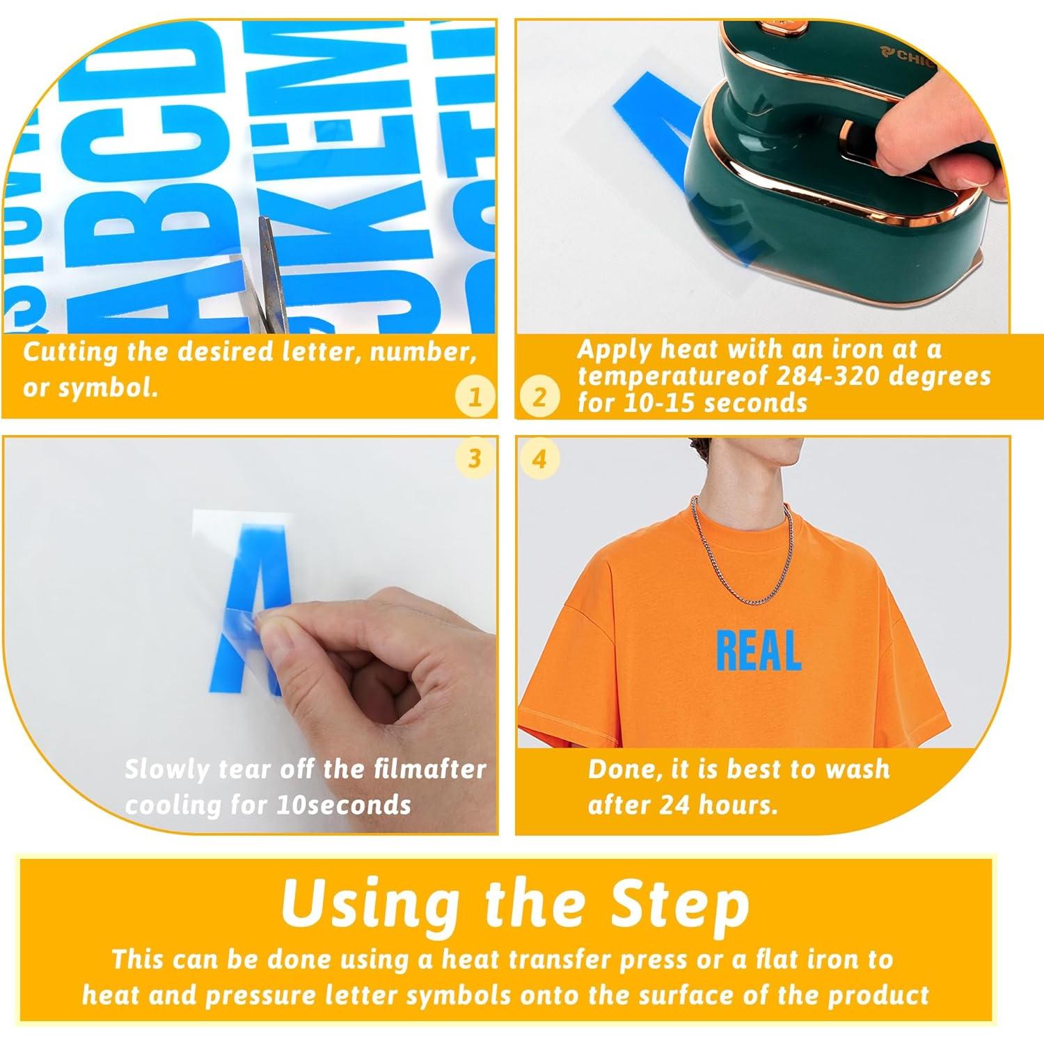 Letras Termoadhesivas Timenued 972 Piezas 2" y 1" Azul