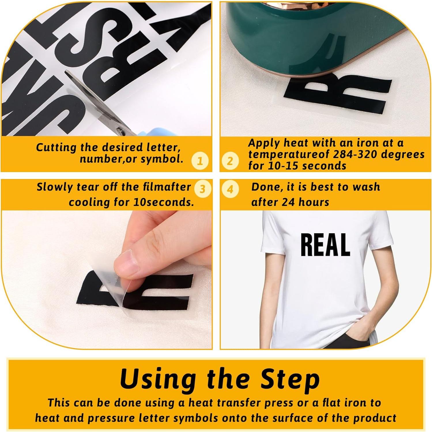 Letras Termoadhesivas Timenued 972 Piezas 2 y 1 Pulgada Negro