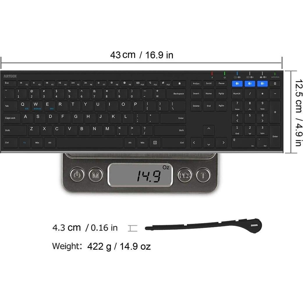 Teclado Bluetooth Arteck HB192 Inalámbrico Acero Inoxidable