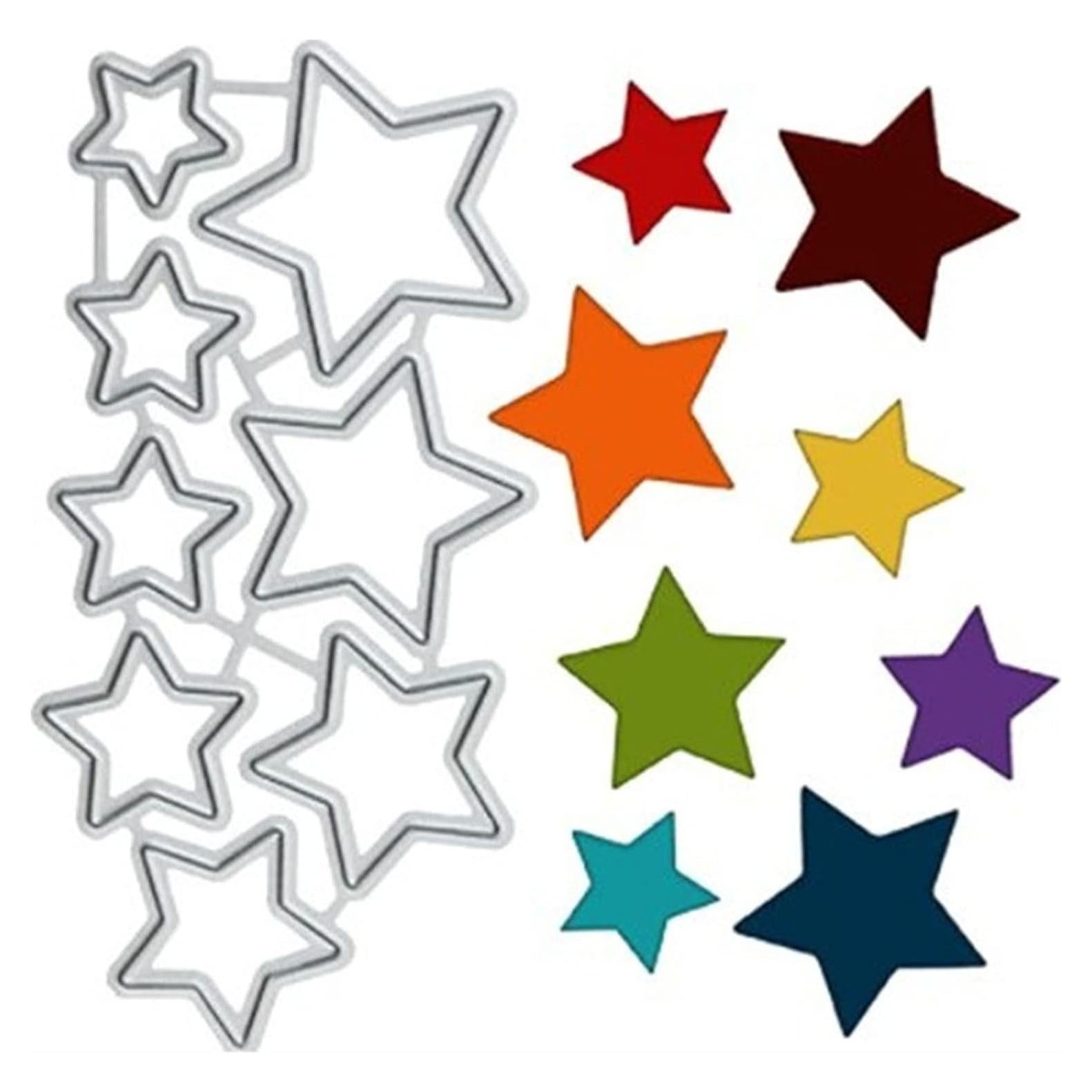 Troqueles de Corte de Metal XMEI 7 Estrellas 7.8x4cm para Scrapbooking