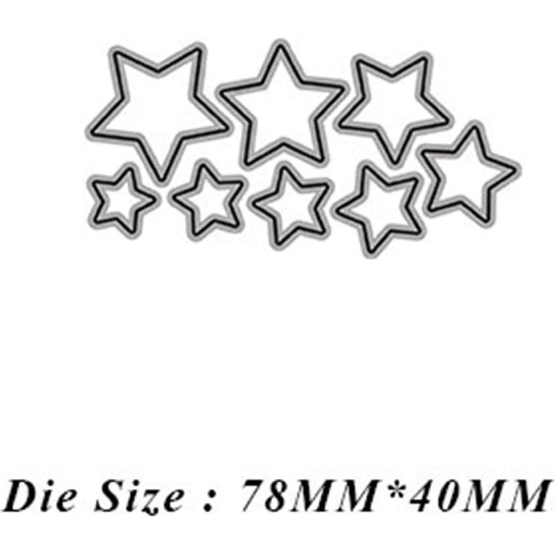 Troqueles de Corte de Metal XMEI 7 Estrellas 7.8x4cm para Scrapbooking