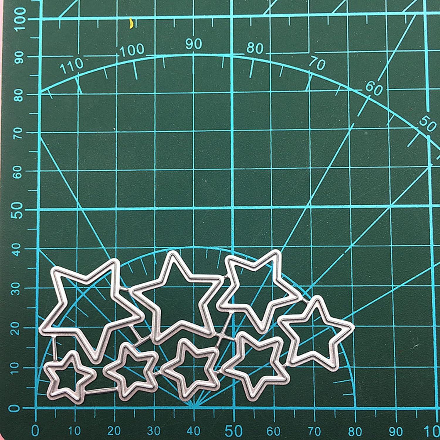 Troqueles de Corte de Metal XMEI 7 Estrellas 7.8x4cm para Scrapbooking