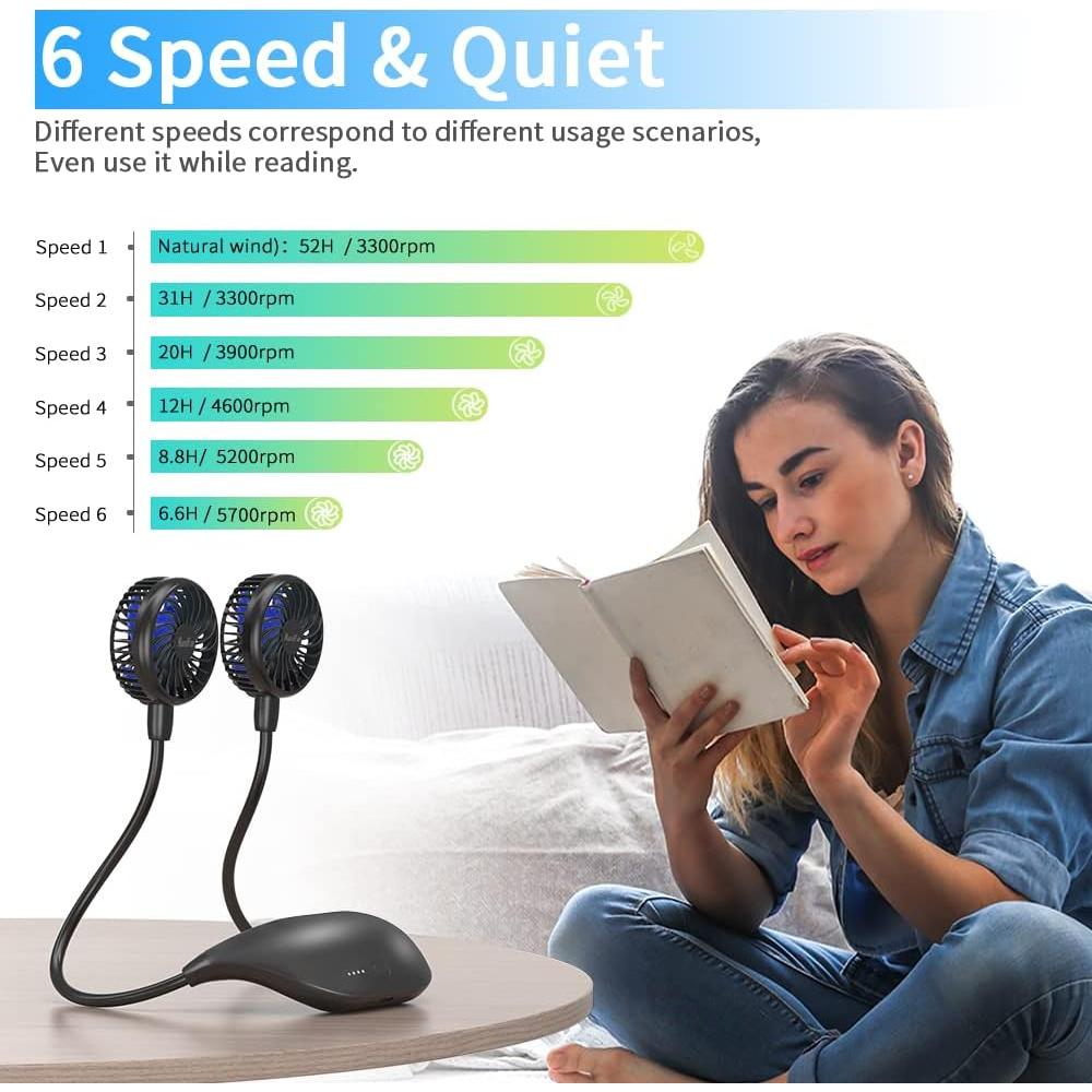 Ventilador de Cuello HandFan HF377 10000mAh 6 Velocidades