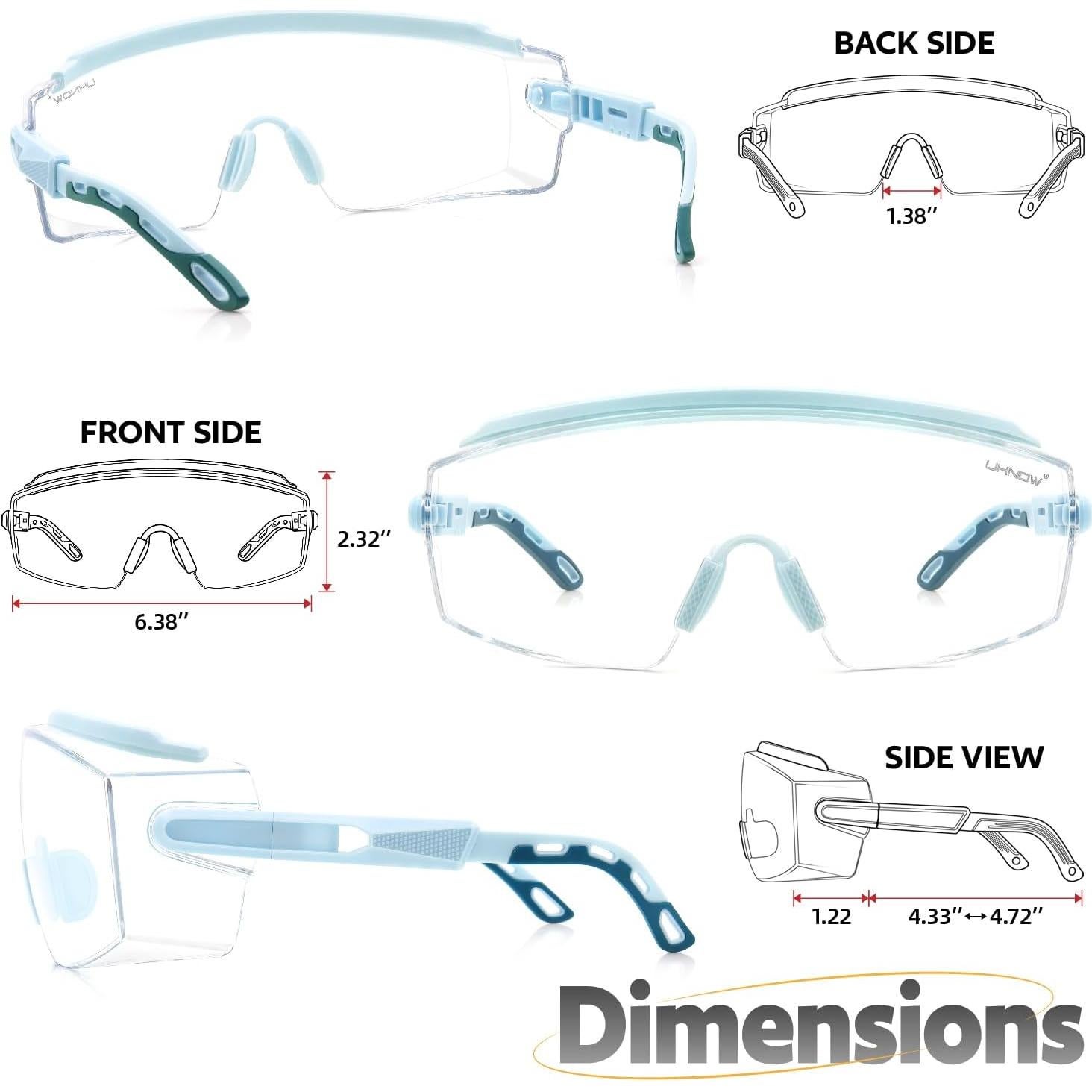Gafas de Seguridad UKNOW Antivaho Ajustables ANSI Z87.1