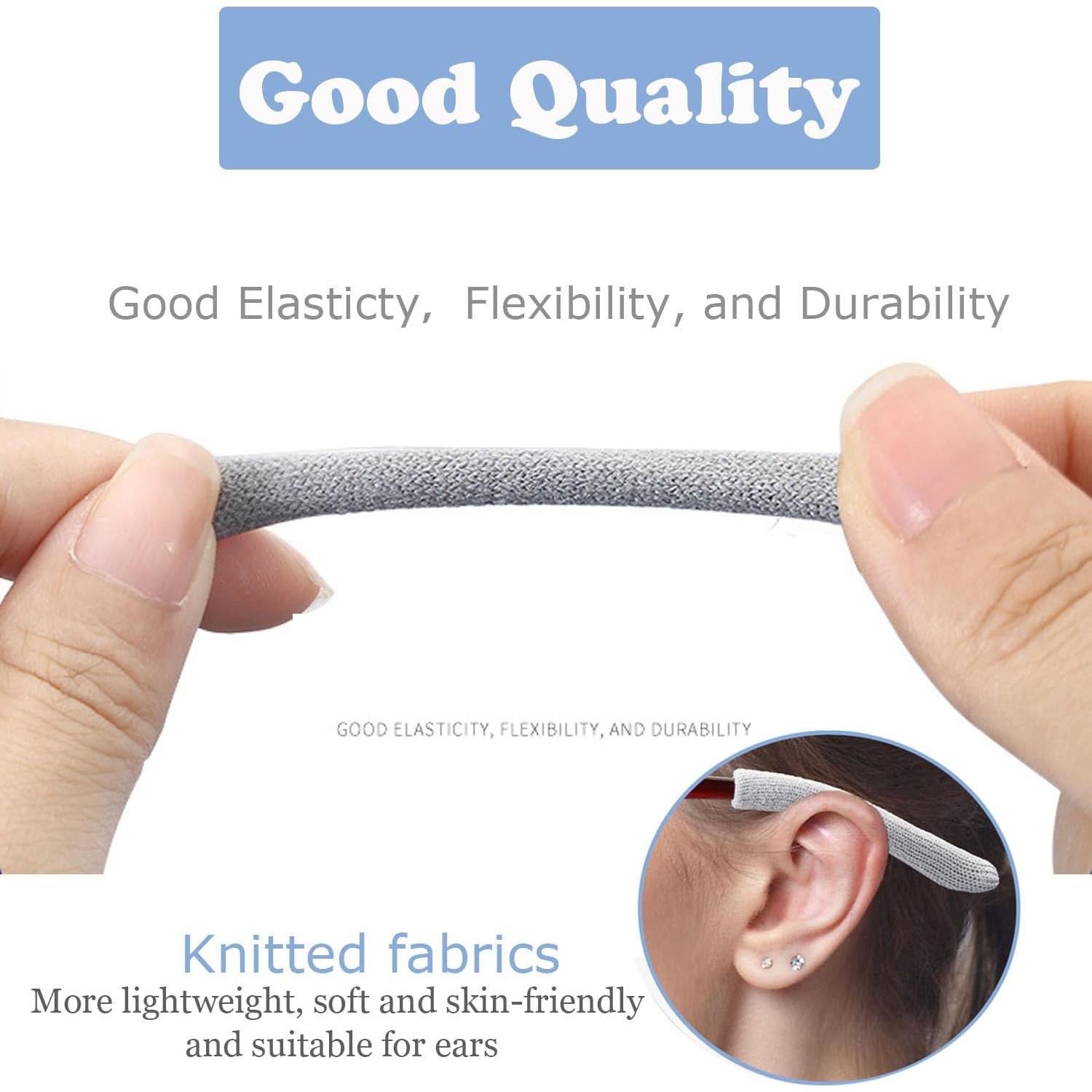 Mangas Antideslizantes para Templos de Gafas de Algodón - Negro