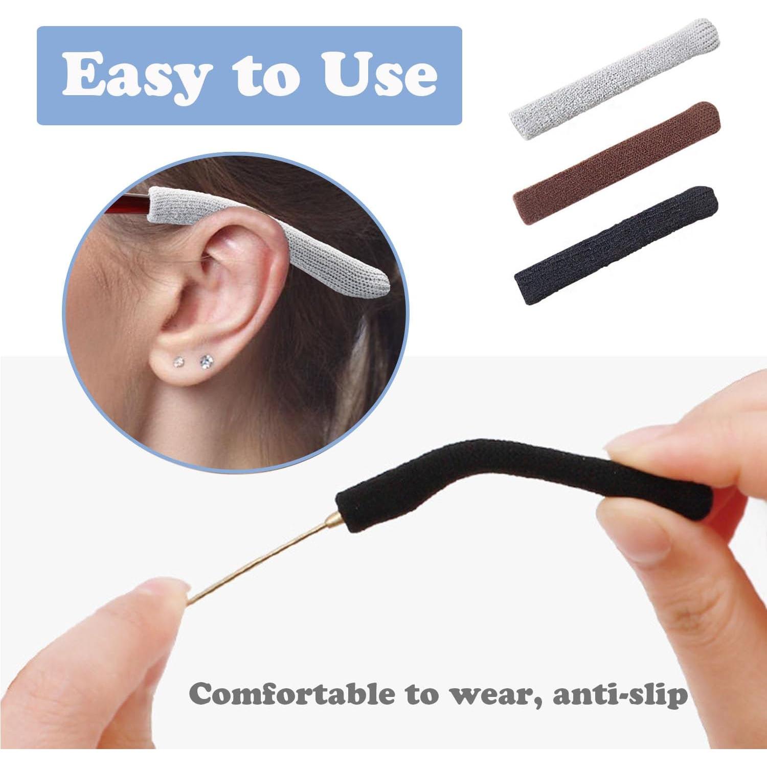 Mangas Antideslizantes para Templos de Gafas de Algodón - Negro