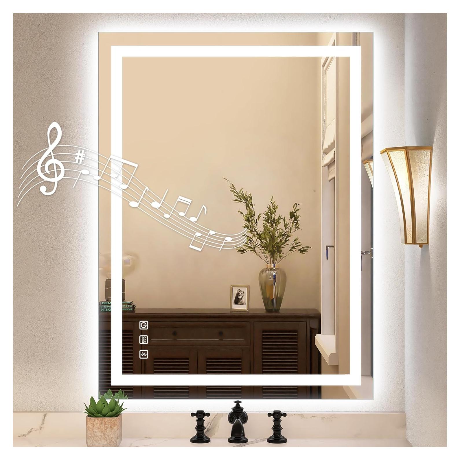 Espejo de Baño LED STARLEAD 80x60 cm con Bluetooth y Anti-vaho