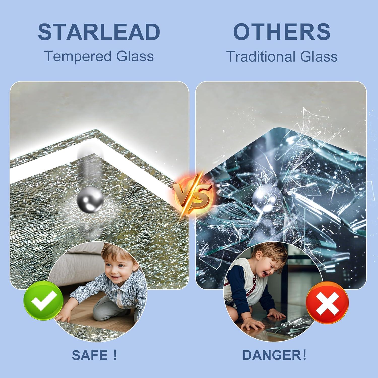 Espejo de Baño LED STARLEAD 80x60 cm con Bluetooth y Anti-vaho