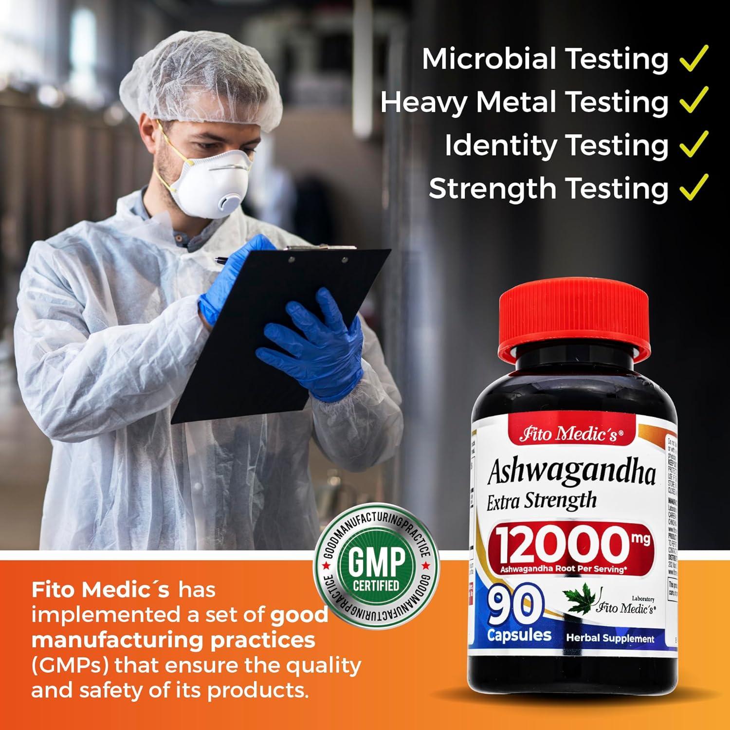 Suplemento de Ashwagandha FITO MEDIC'S 90 Cápsulas 12000 mg