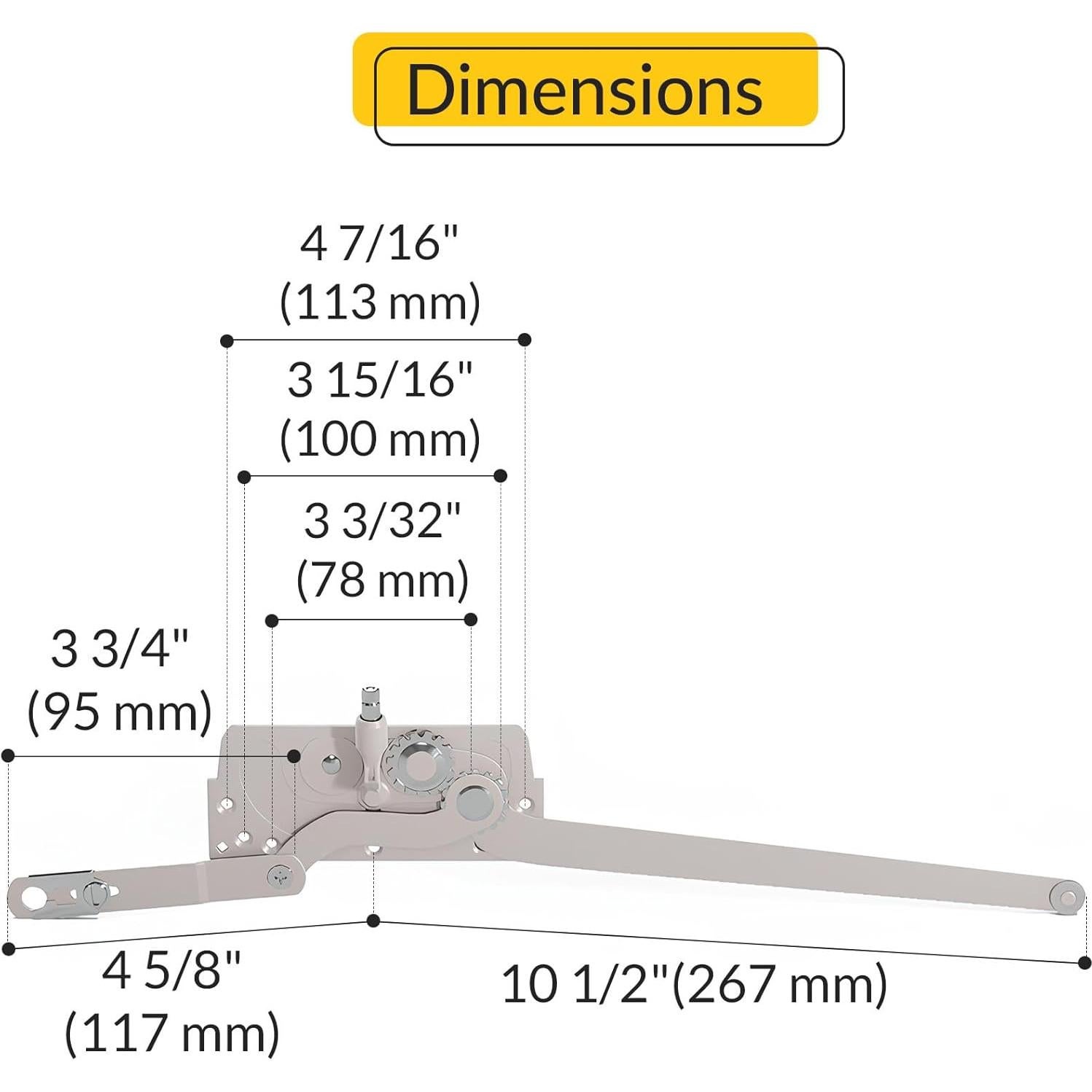 Operador de Ventana Abatible Brixwell Mano Izquierda 26.67 cm