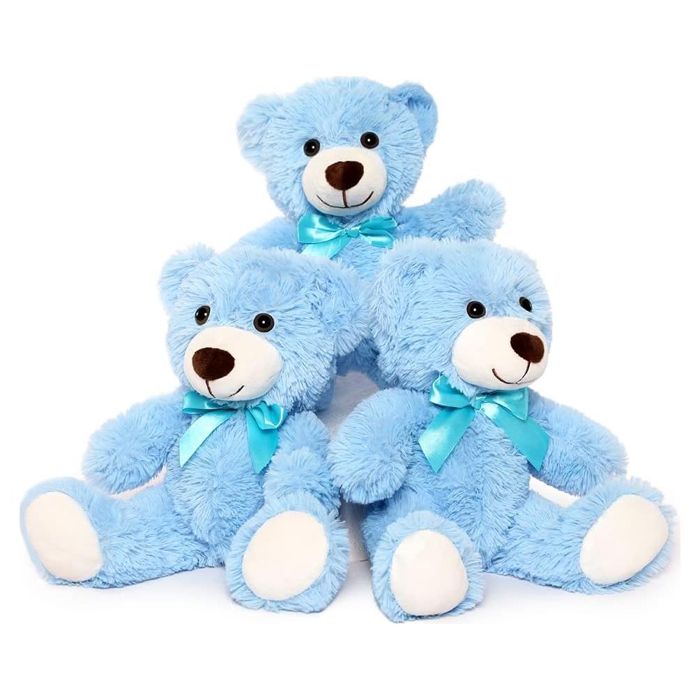 Lote de 3 Osos de Peluche MaoGoLan 34.3 cm Azul Claro