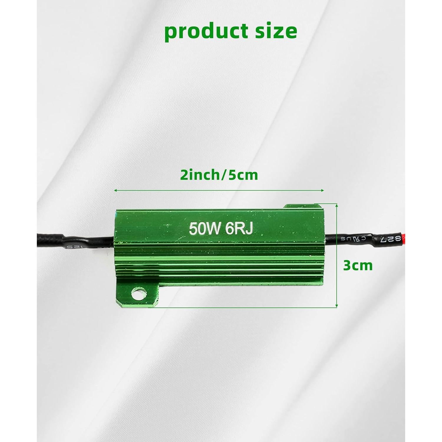 Kit 4 Resistores de Carga LED 50W 6 Ohm Reswish para Señal