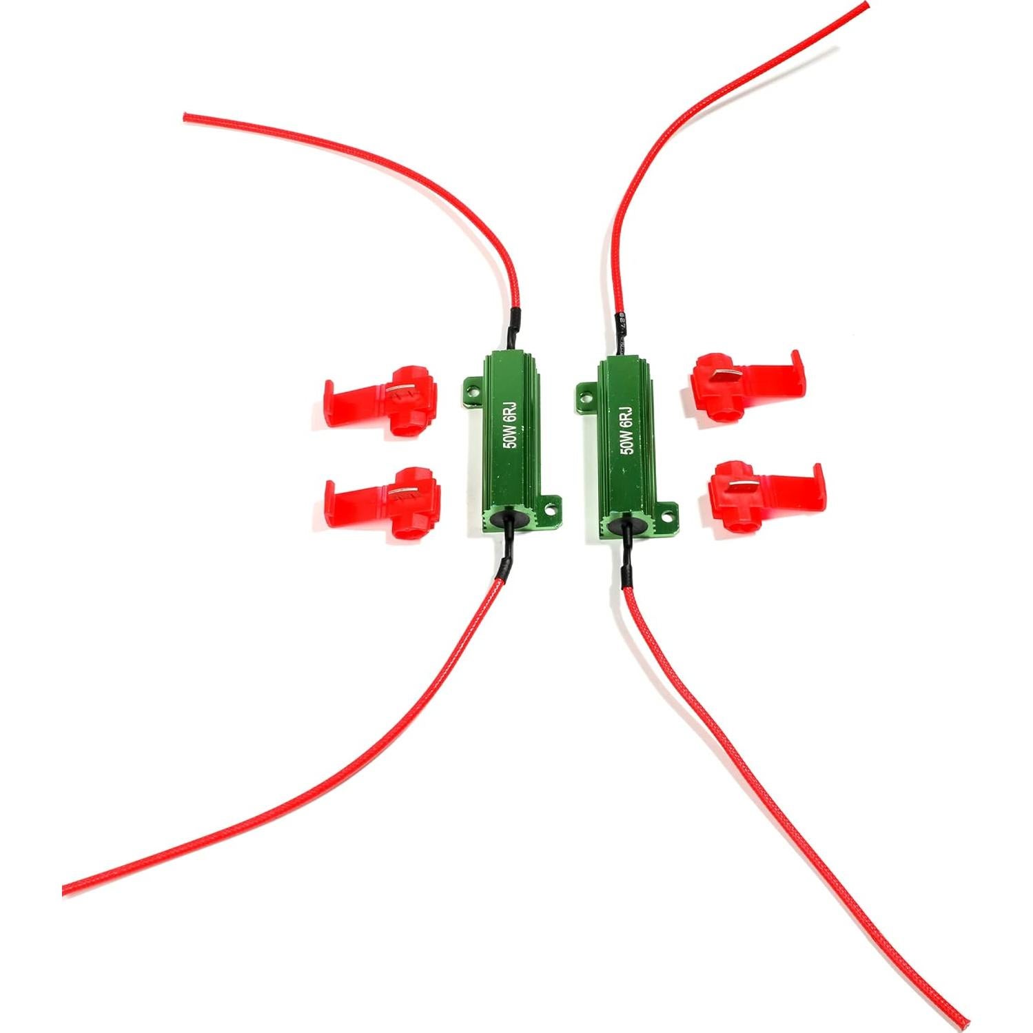 Kit 4 Resistores de Carga LED 50W 6 Ohm Reswish para Señal
