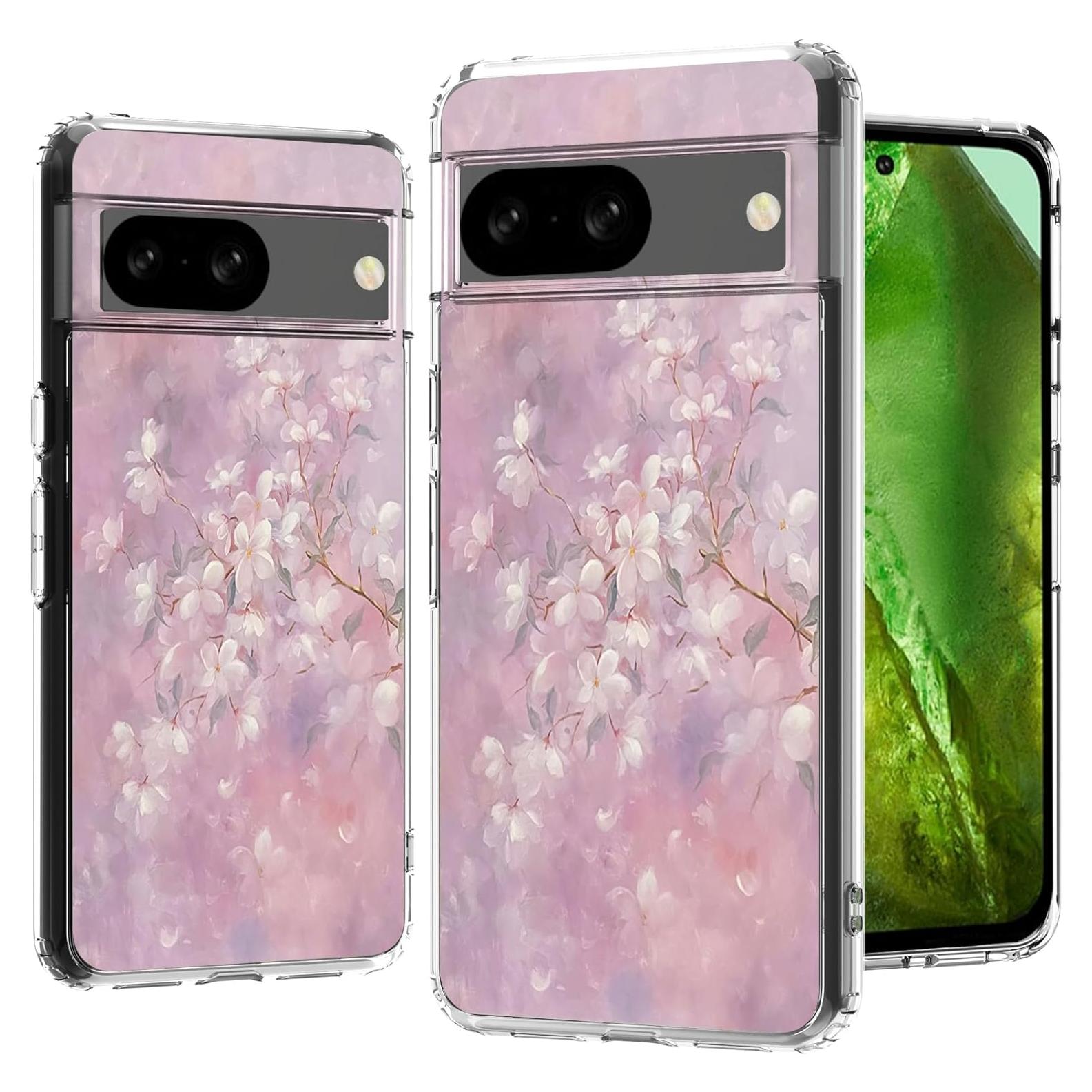 Funda Transparente Floral LORYVAN para Google Pixel 8a 15.5cm