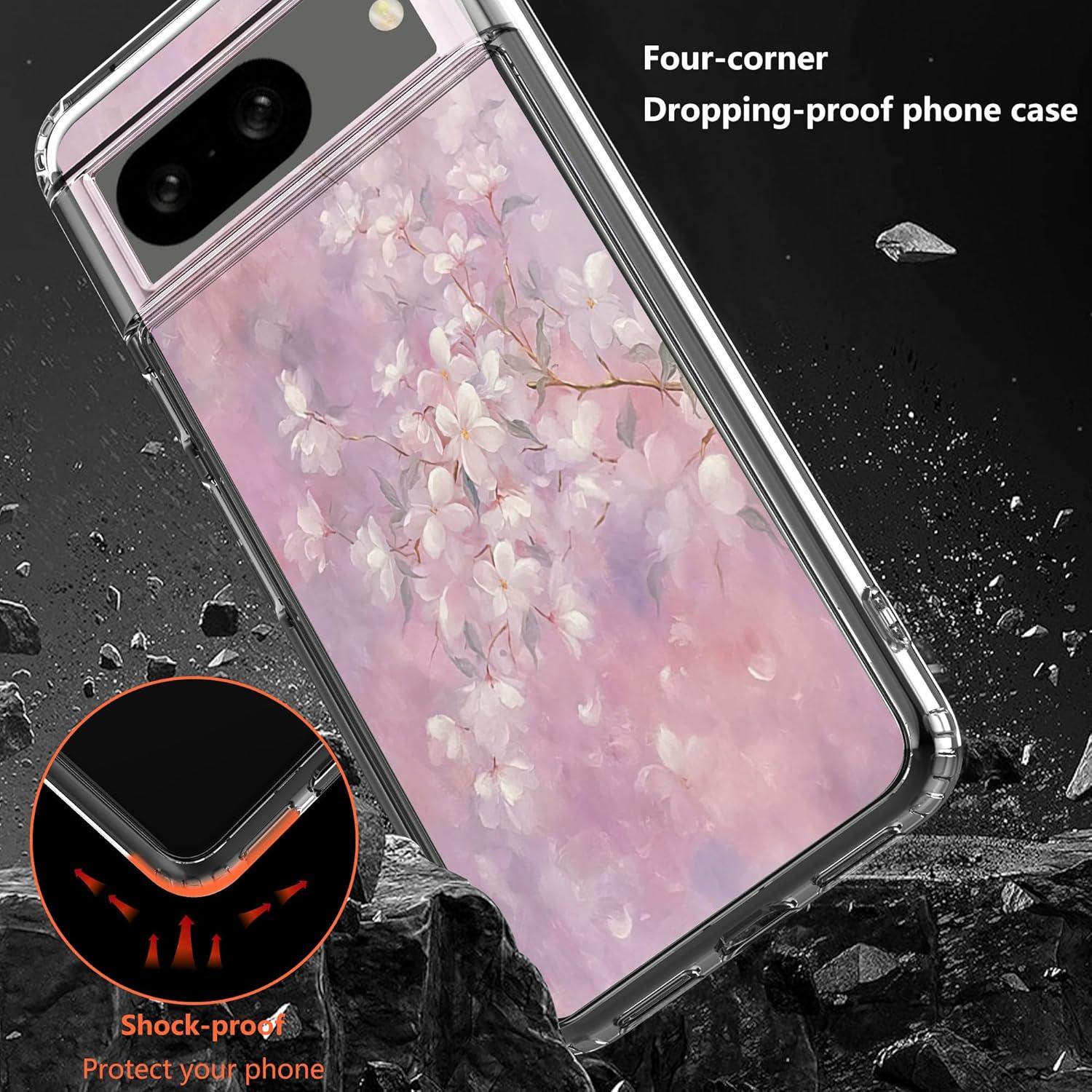 Funda Transparente Floral LORYVAN para Google Pixel 8a 15.5cm