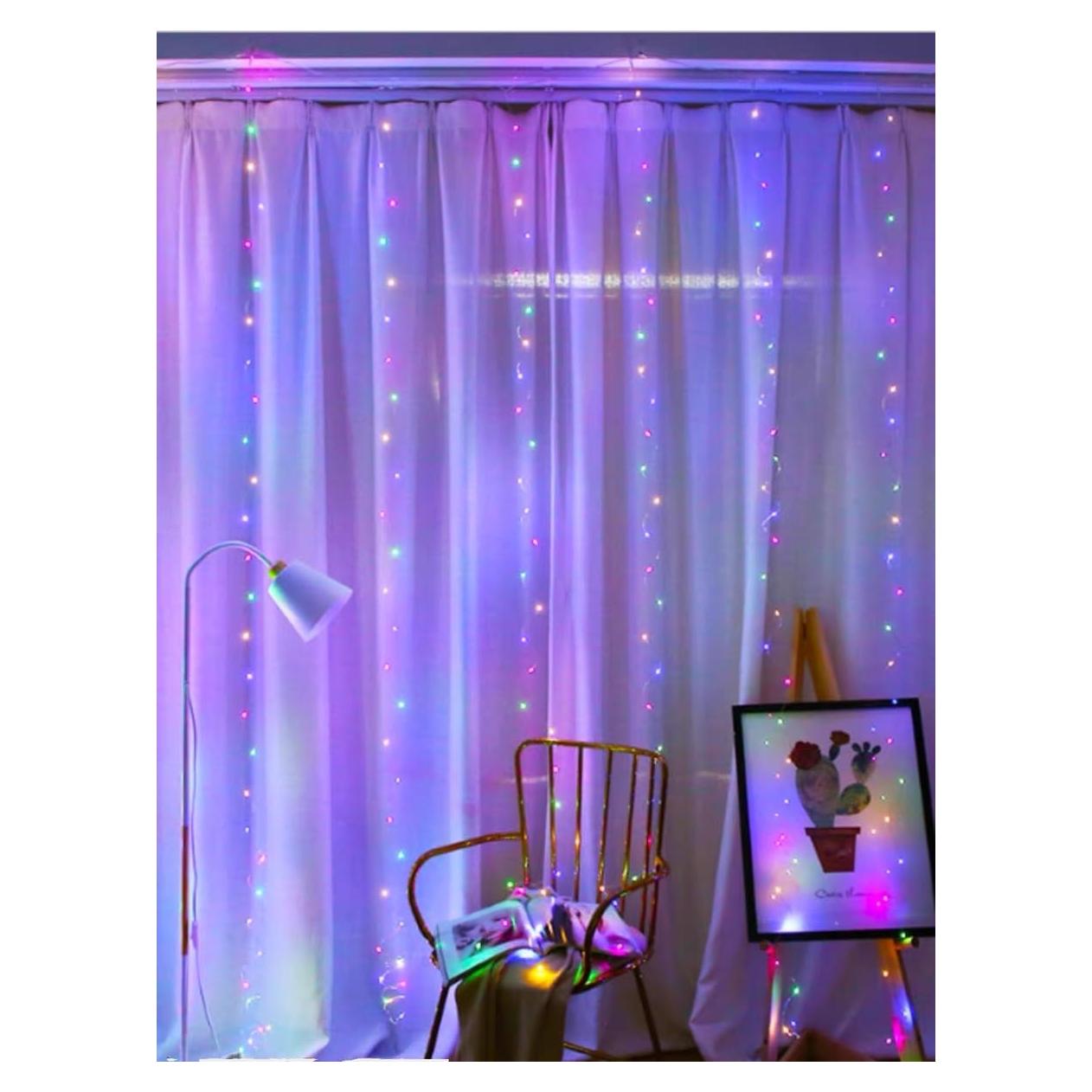 Luces de Cortina LED Coloridas 3M con 8 Modos - USB