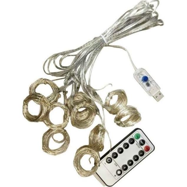 Luces de Cortina LED Coloridas 3M con 8 Modos - USB