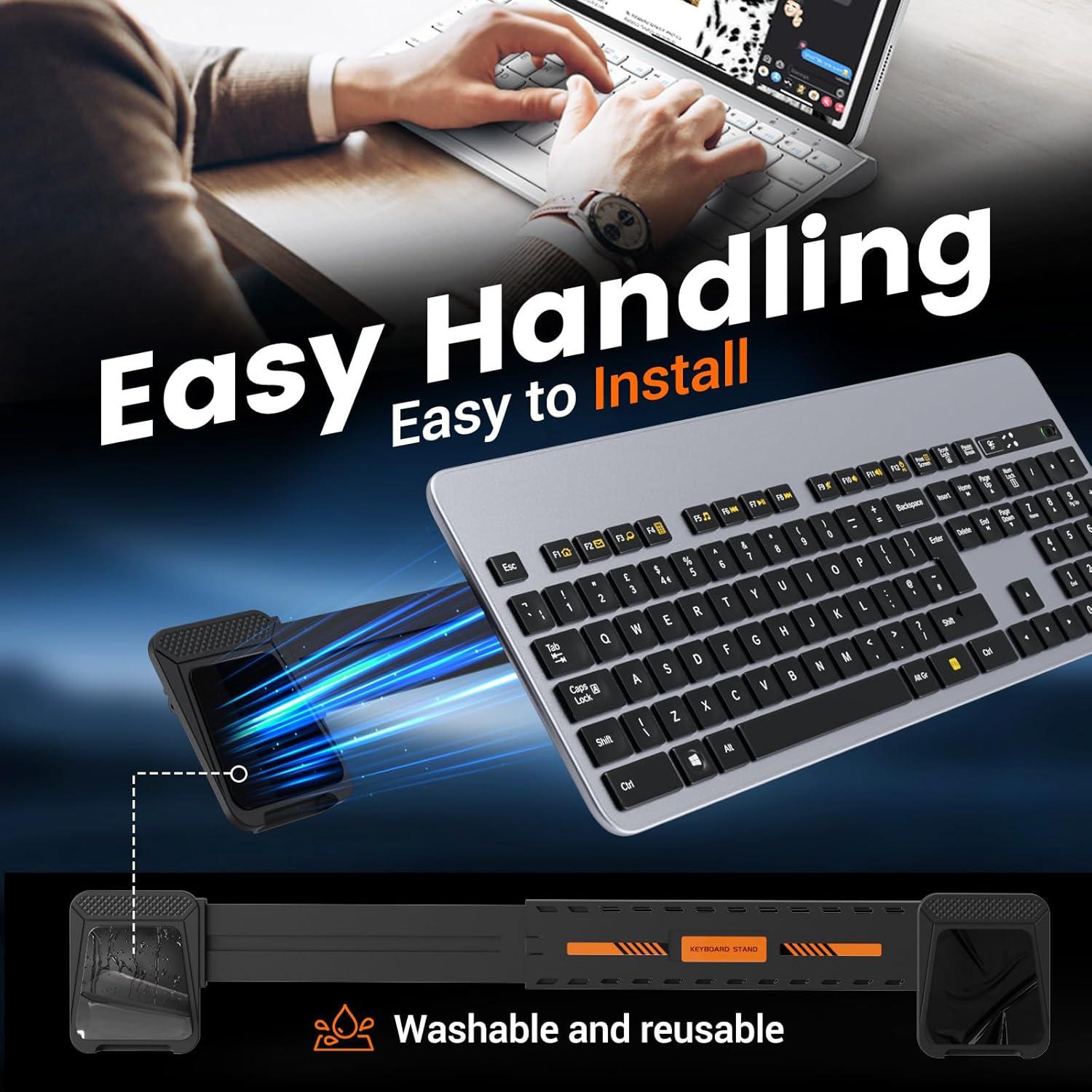 Soporte Elevador de Teclado HONKID Ajustable Ergonómico Azul