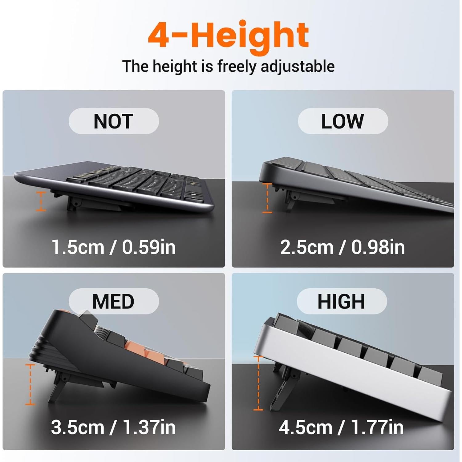 Soporte Elevador de Teclado HONKID Ajustable Ergonómico Azul