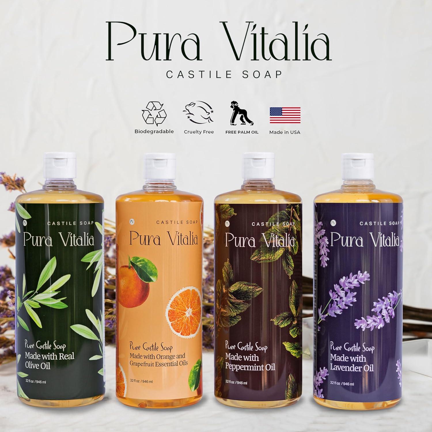 Jabón de Castile Pura Vitalia 32 oz Cítricos Orgánico