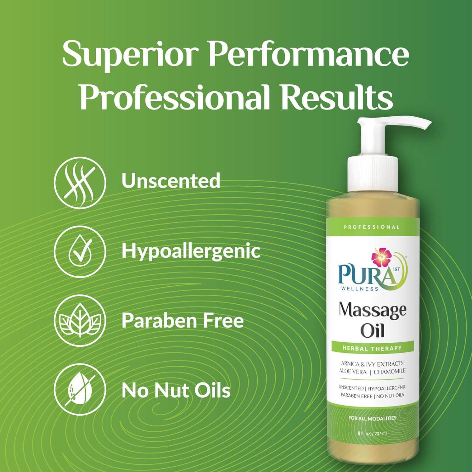 Aceite de Masaje Hipoalergénico PURA 1st 226ml Alivio Muscular