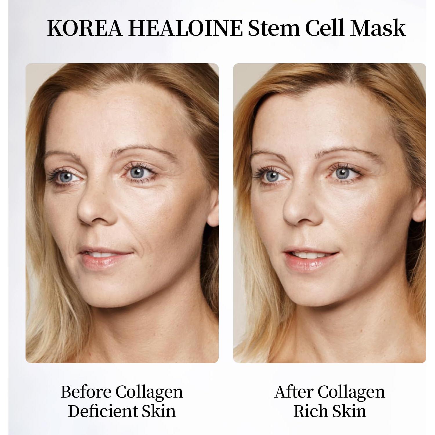 Mascarilla Facial de Colágeno HEALOINE - 10 Paquetes Hidratantes