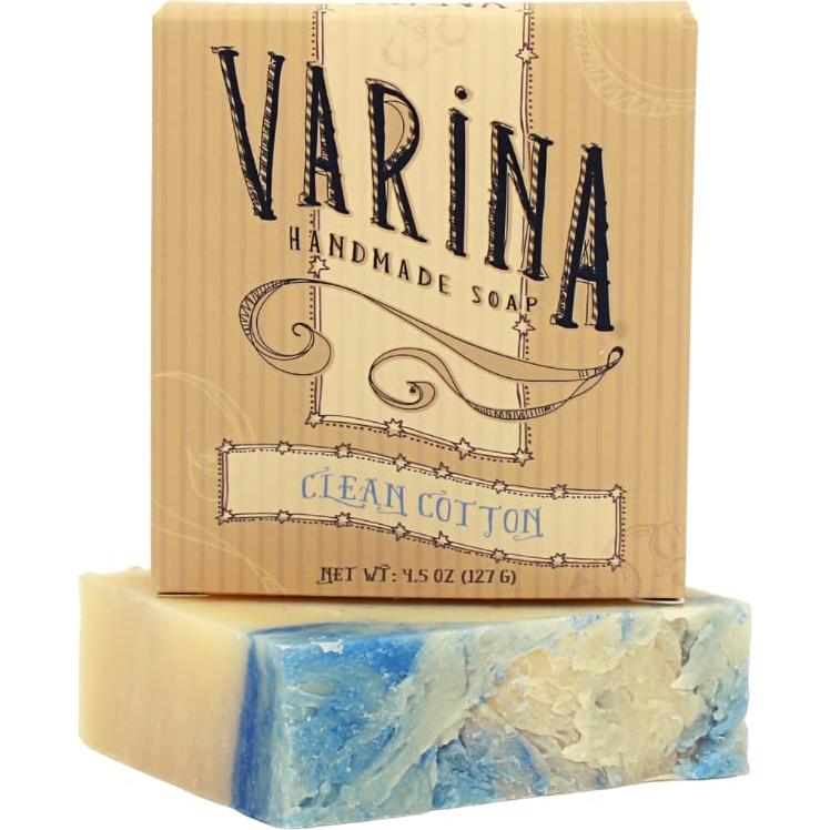 Jabón de Barra Algodón Limpio Varina - Paquete de 3 x 127g