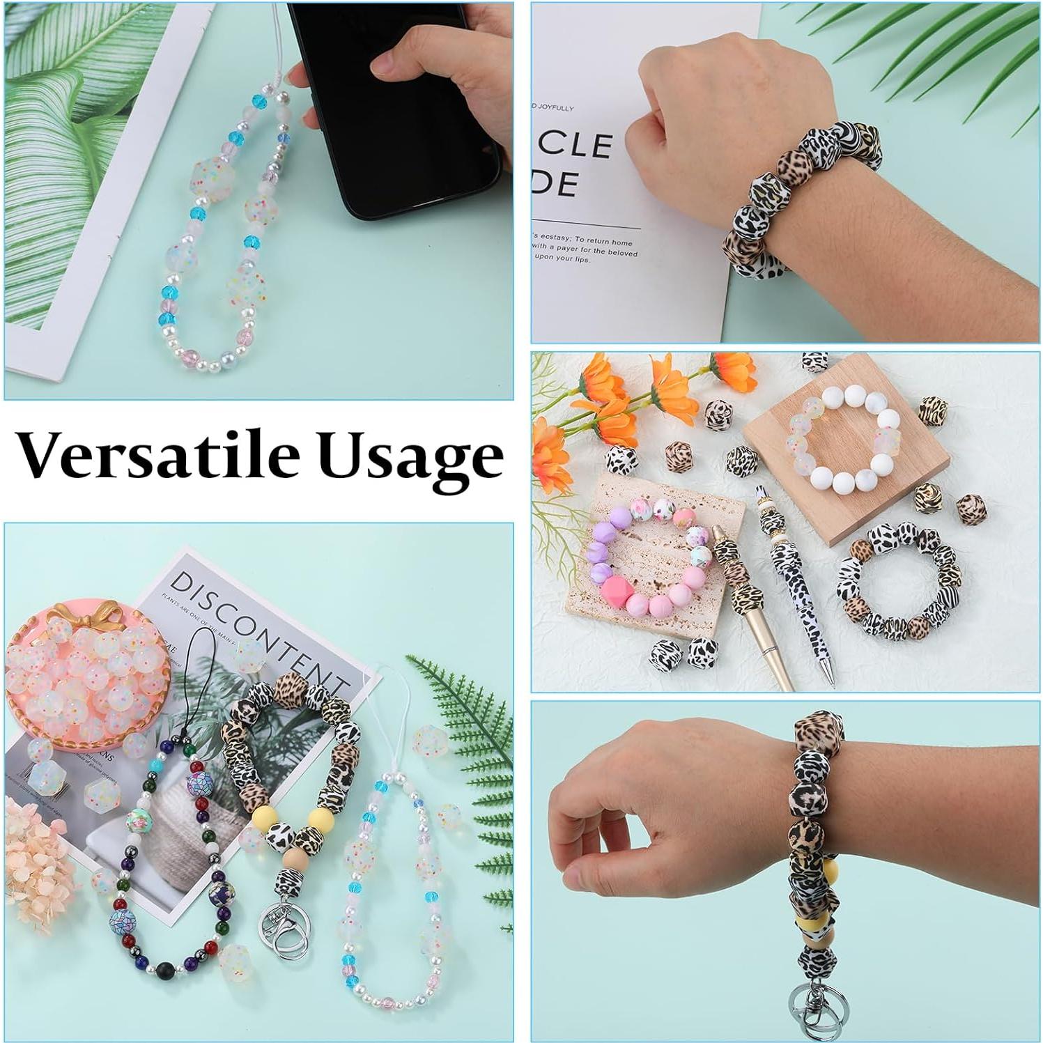 54 Perlas de Silicona Leopardo 14mm Hexagonales para Joyería