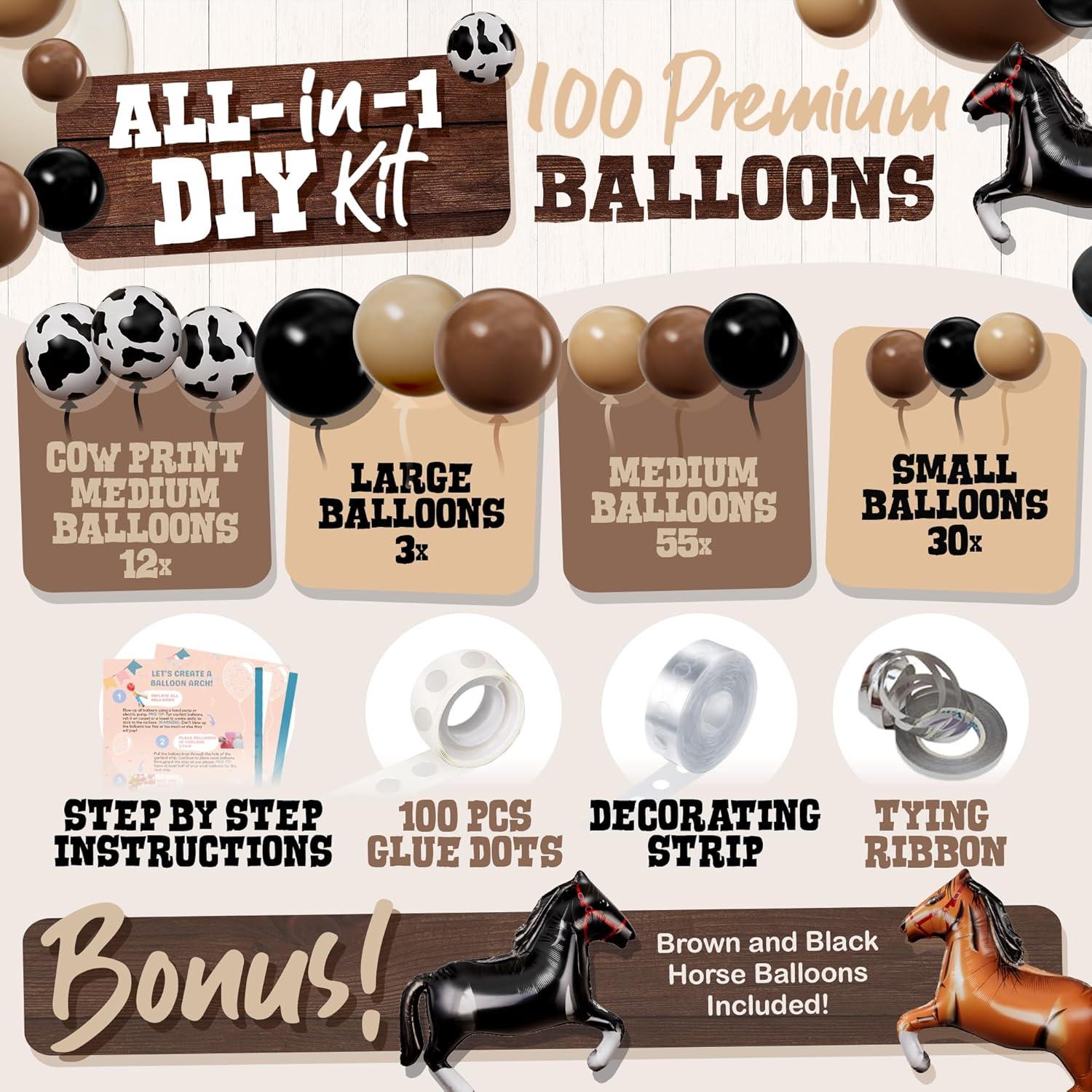 Kit de Arco de Globos Western Sheryl Decor - 100 Globos