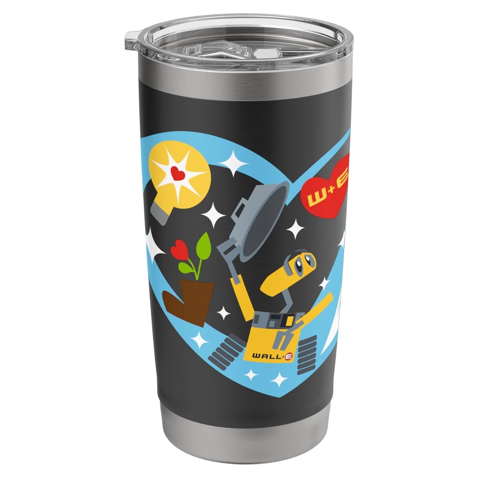 Taza aislada de acero inoxidable Pixar Wall-E 20 oz negra