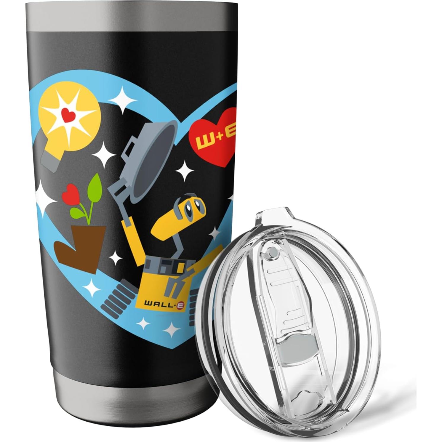 Taza aislada de acero inoxidable Pixar Wall-E 20 oz negra