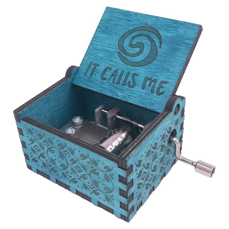 Caja de Música Moana Youtang de Madera Azul 6.4x5.2x4.2cm