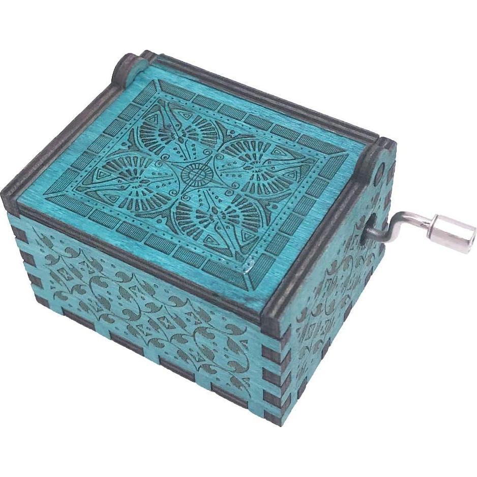 Caja de Música Moana Youtang de Madera Azul 6.4x5.2x4.2cm