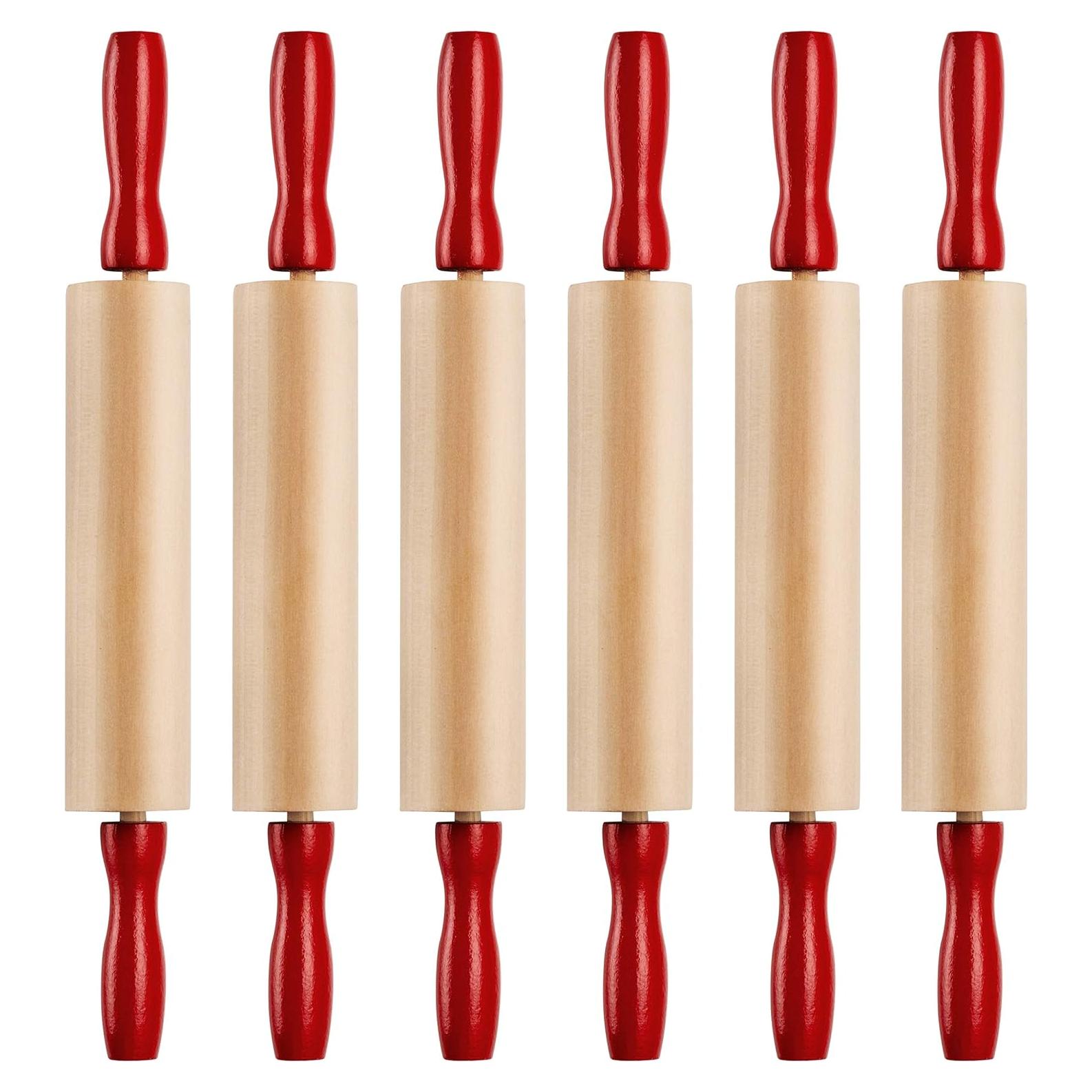 Mini Rodillos de Madera Bedwina - Paquete de 6, 19 cm