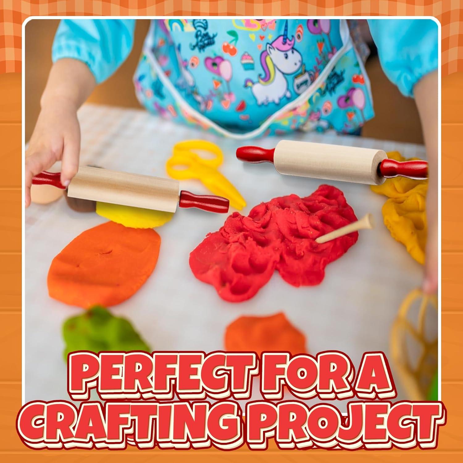 Mini Rodillos de Madera Bedwina - Paquete de 6, 19 cm