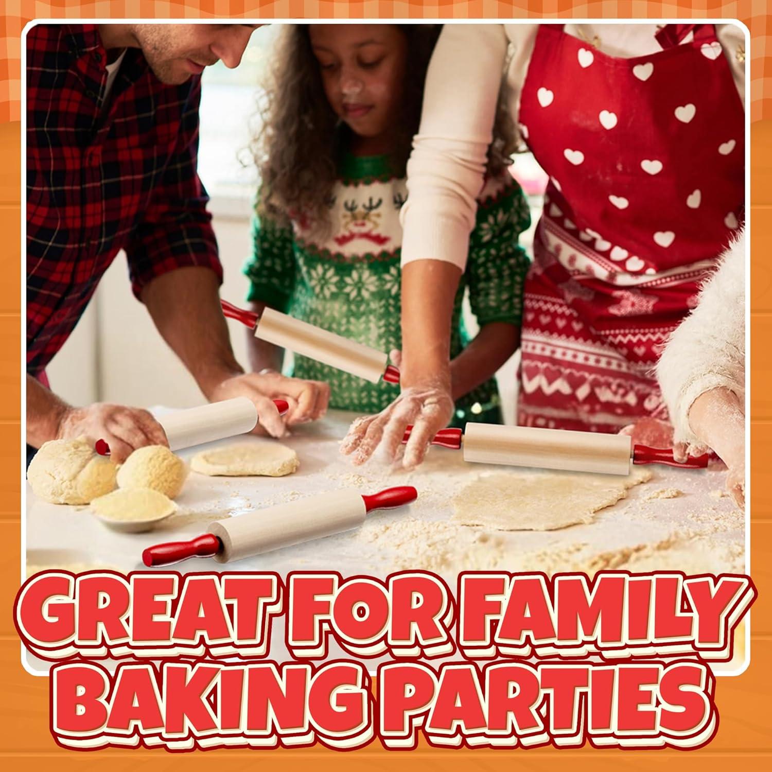 Mini Rodillos de Madera Bedwina - Paquete de 6, 19 cm