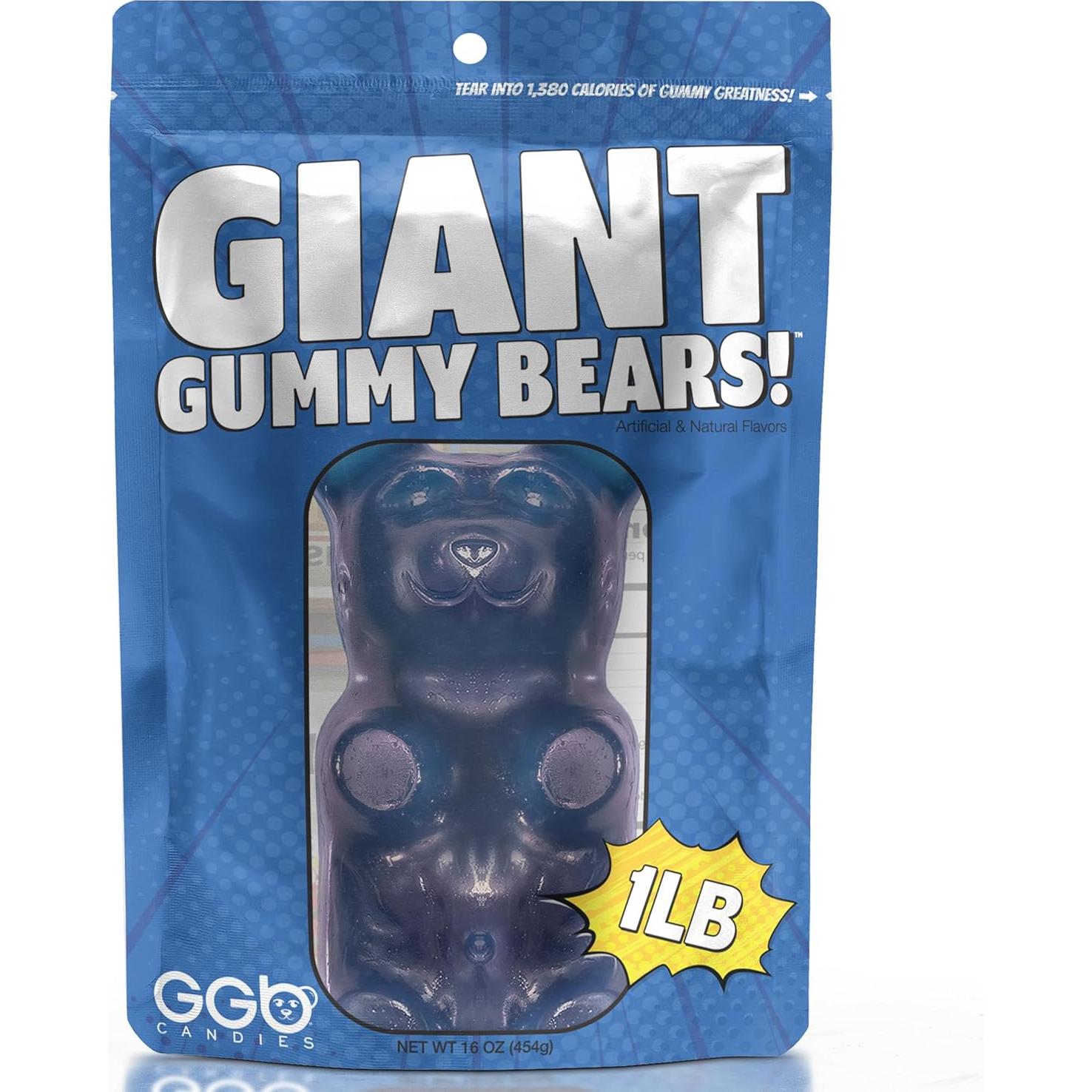 Osos Gummy Gigantes GGB Candies Frambuesa Azul 0.45 kg