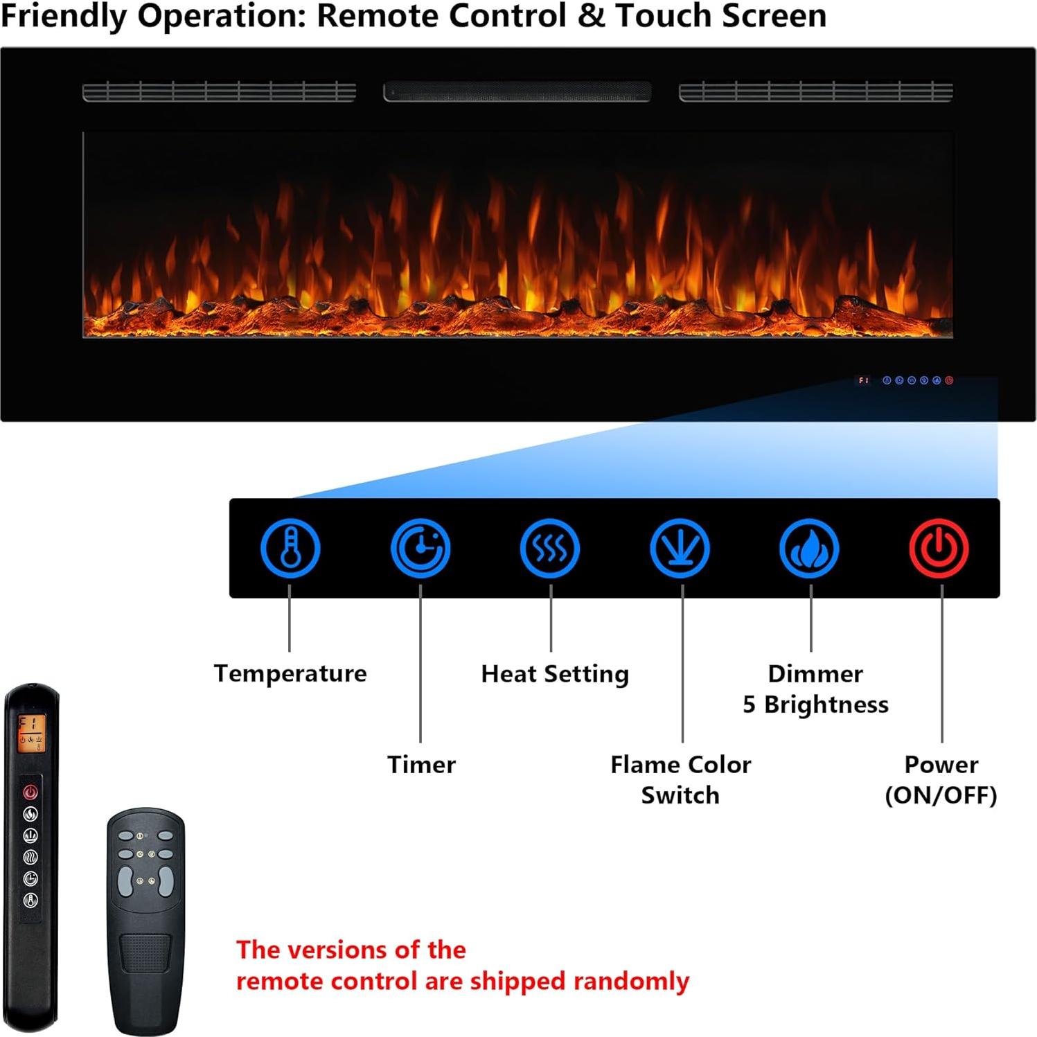 Chimenea Eléctrica Dreamflame 91cm, 1500W, Multicolor, Control Remoto