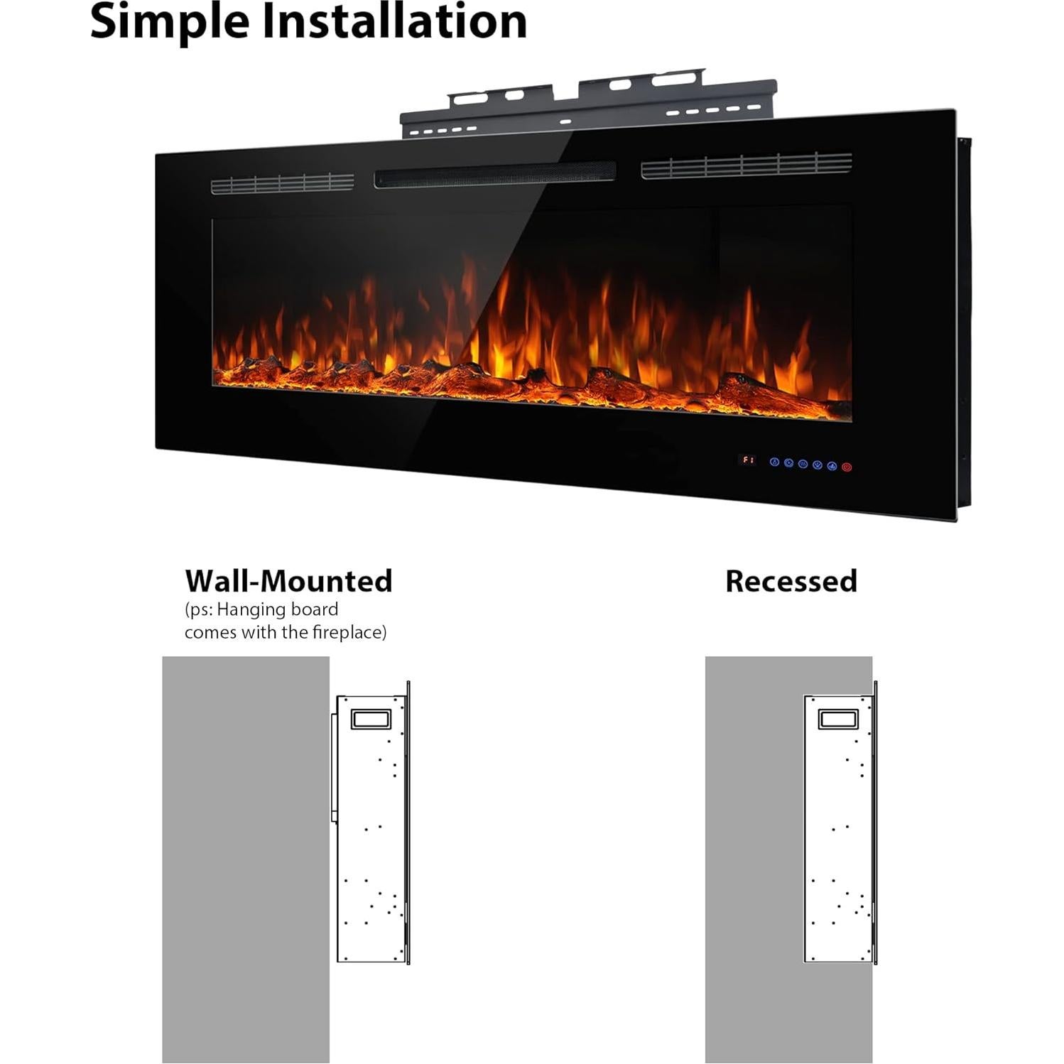 Chimenea Eléctrica Dreamflame 91cm, 1500W, Multicolor, Control Remoto