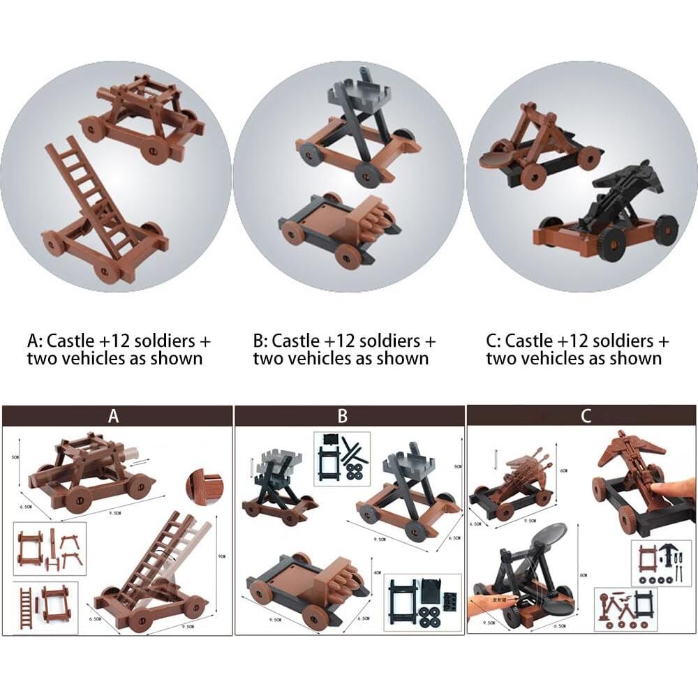 Juego de Modelo de Castillo Zcargel - Soldados Medievales Miniatura