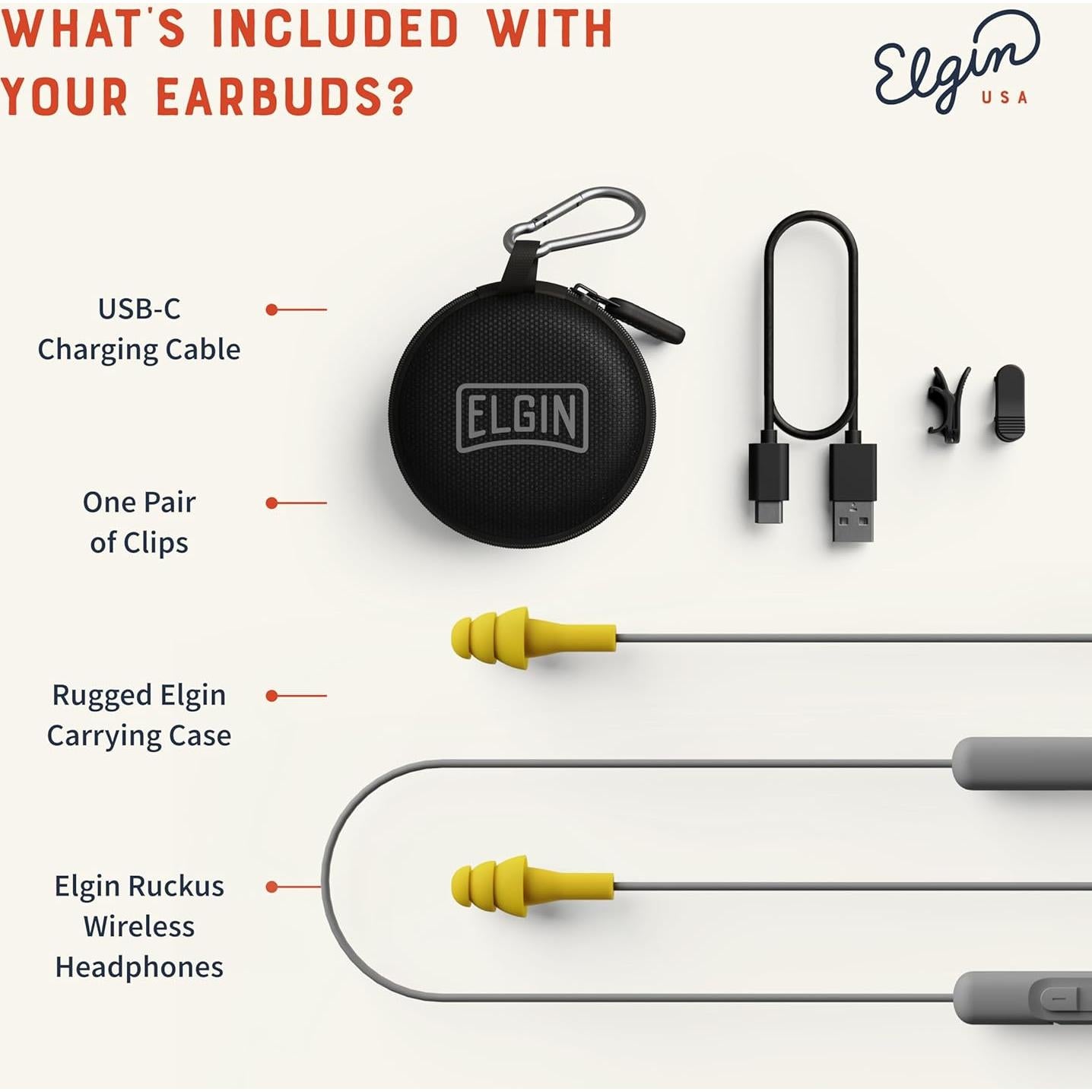 Auriculares Inalámbricos Bluetooth Elgin Ruckus 25 dB NRR