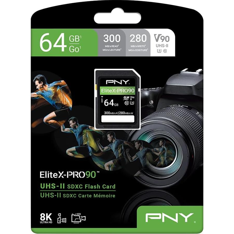 Tarjeta de Memoria PNY 64GB EliteX-PRO90 UHS-II 300MB/s