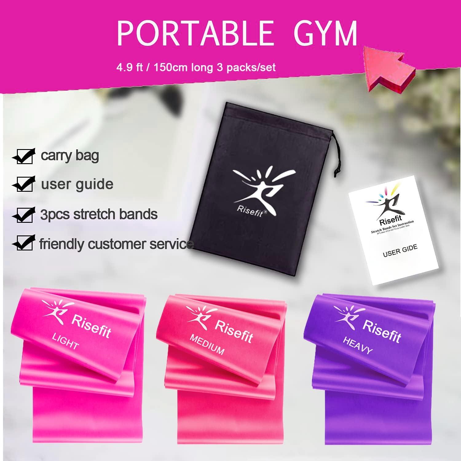 Juego de Bandas de Resistencia Risefit 3 Niveles Sin Látex 1.52m