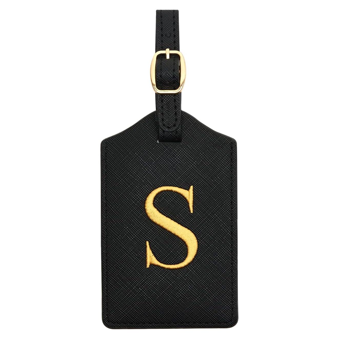 Etiqueta de Equipaje de Cuero PU CHOIEO con Iniciales Bordadas