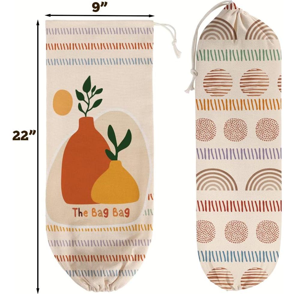 Soporte de Bolsa de Plástico Boho WELLBANEE 2 Piezas 55.88x22.86cm