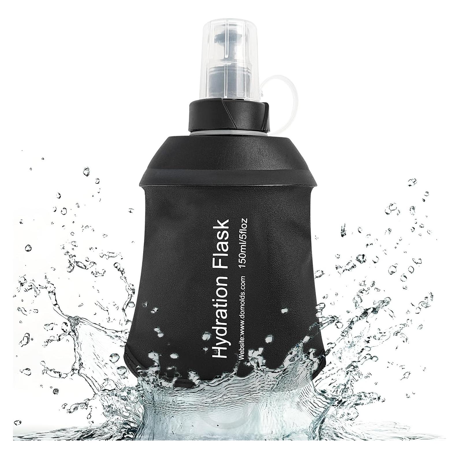Botella de Agua Colapsable FR 150ml Negra para Correr